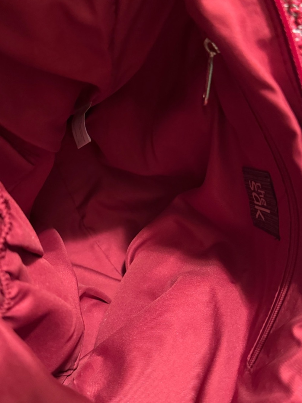 The Sak Belle Crochet Large Hobo Tote Purse Bag Multicolor Stripe EUC - Picture 8 of 9